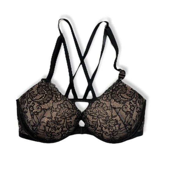🆕 Victoria's Secret Bombshell Black Lace Bra Size 34D NWT